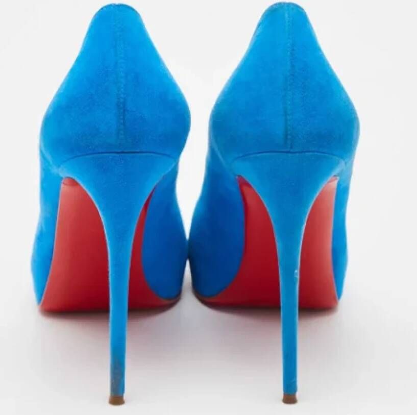 Christian Louboutin Pre-owned Suede heels Blue Dames