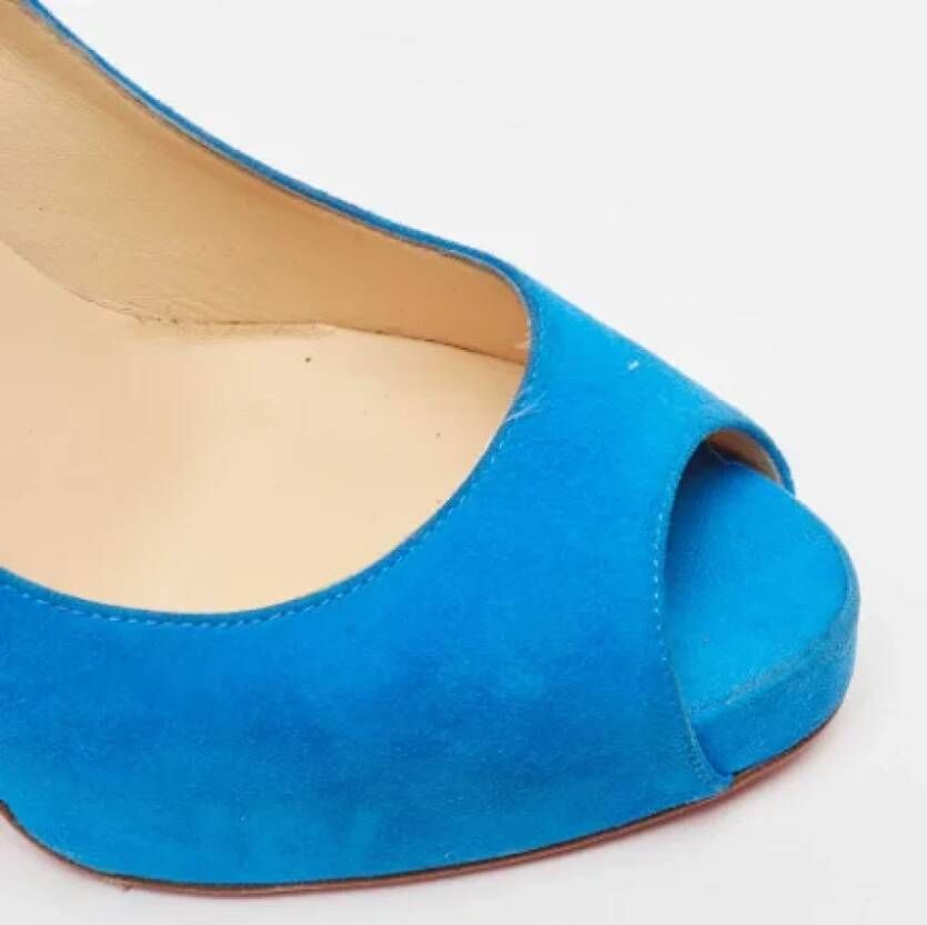 Christian Louboutin Pre-owned Suede heels Blue Dames