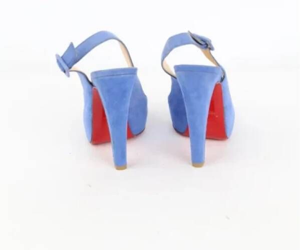 Christian Louboutin Pre-owned Suede heels Blue Dames