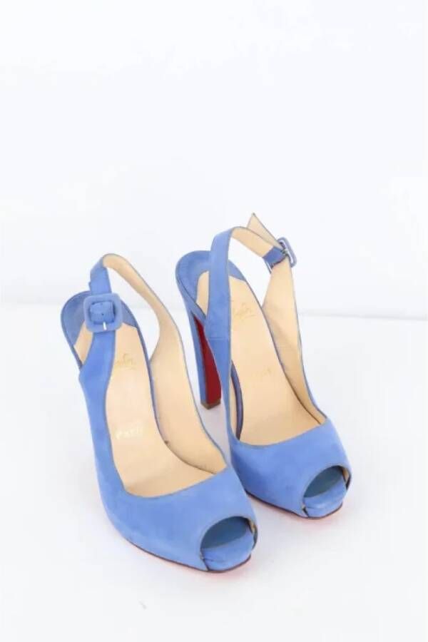 Christian Louboutin Pre-owned Suede heels Blue Dames