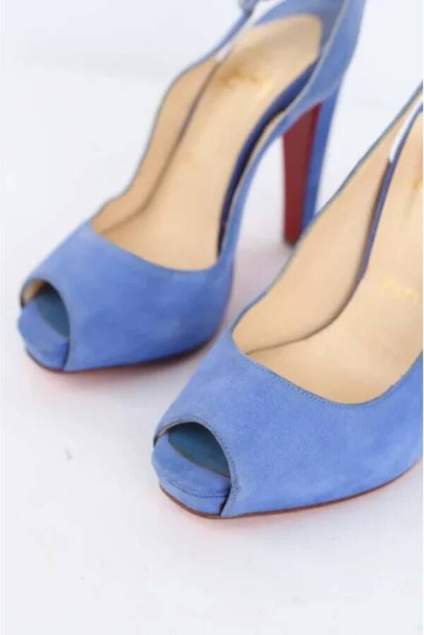 Christian Louboutin Pre-owned Suede heels Blue Dames