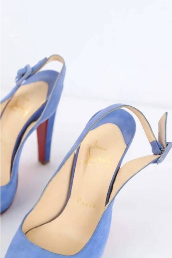 Christian Louboutin Pre-owned Suede heels Blue Dames