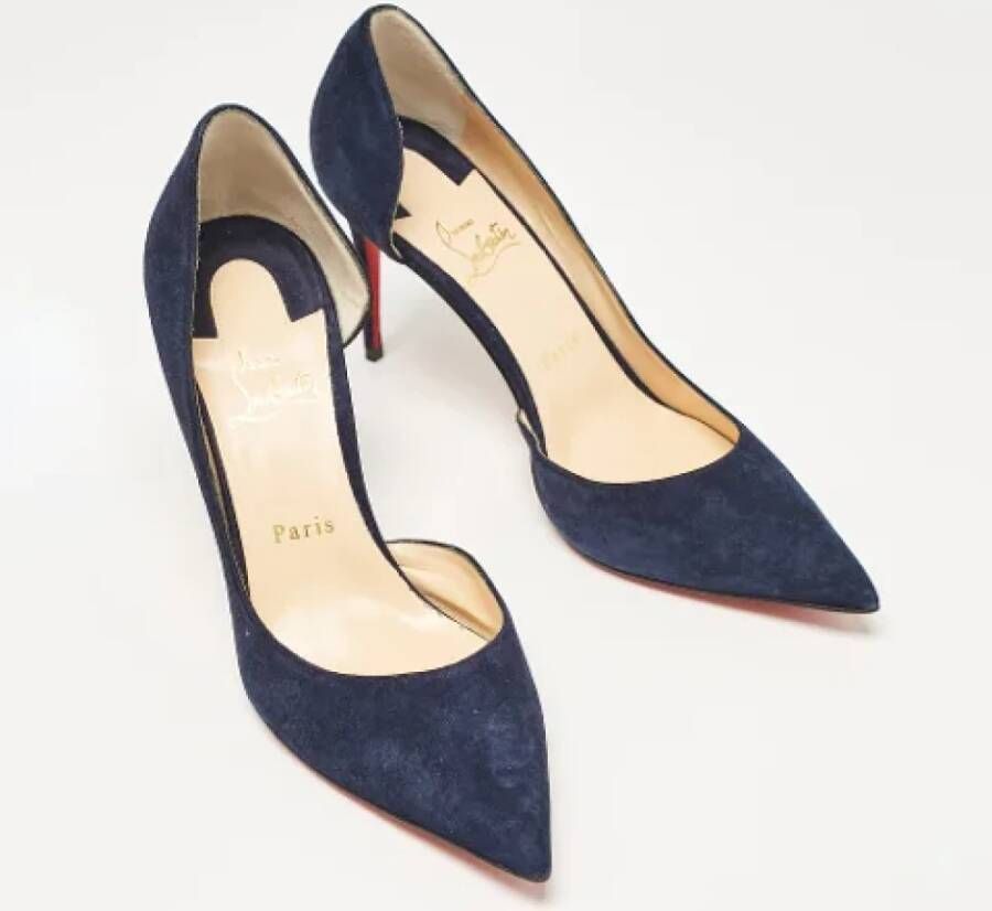 Christian Louboutin Pre-owned Suede heels Blue Dames