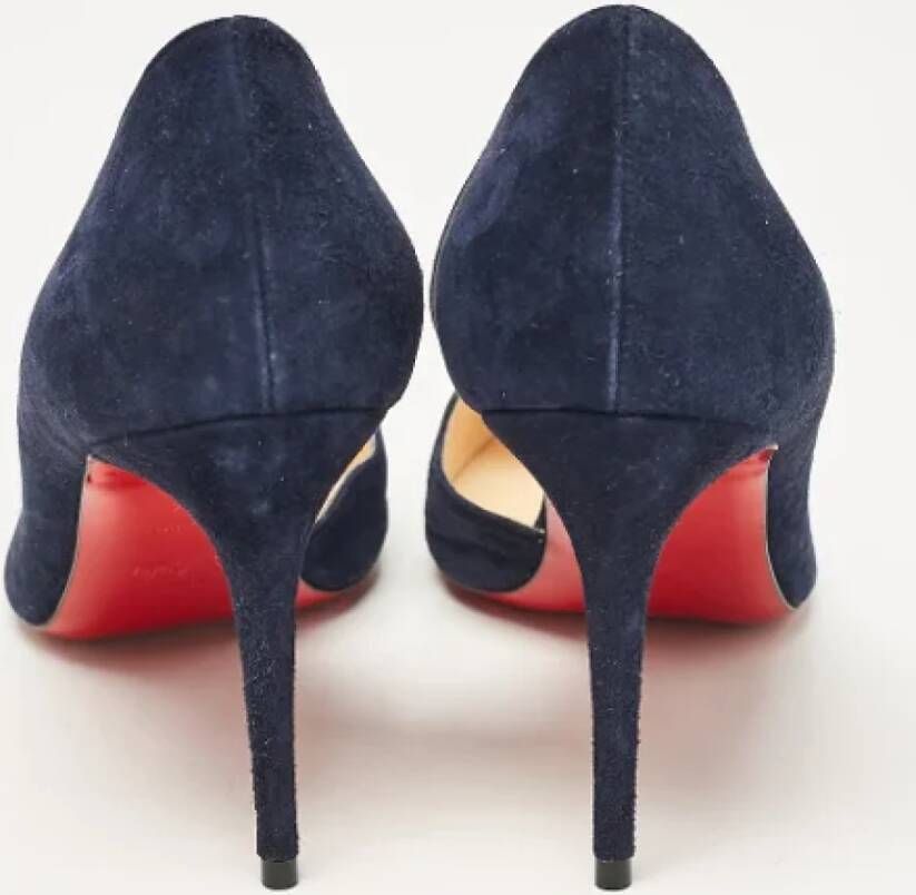 Christian Louboutin Pre-owned Suede heels Blue Dames