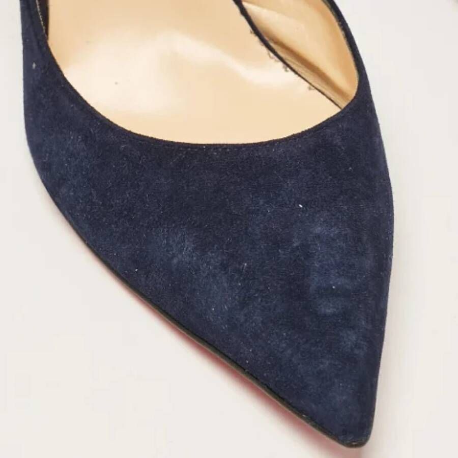 Christian Louboutin Pre-owned Suede heels Blue Dames