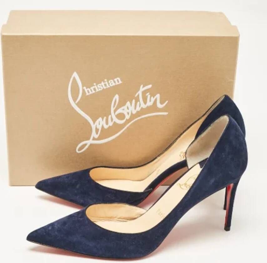 Christian Louboutin Pre-owned Suede heels Blue Dames