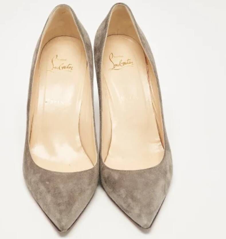 Christian Louboutin Pre-owned Suede heels Gray Dames