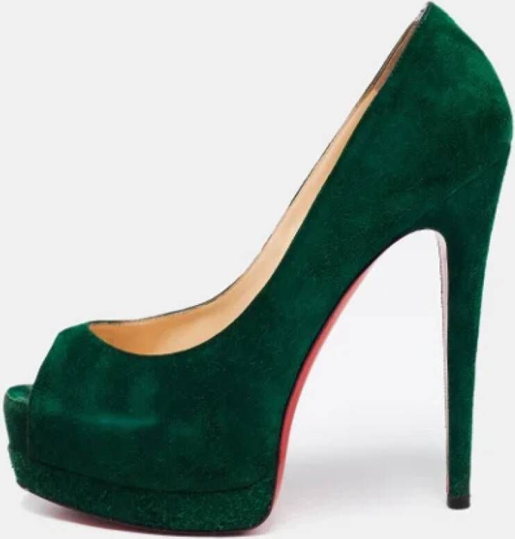 Christian Louboutin Pre-owned Suede heels Green Dames