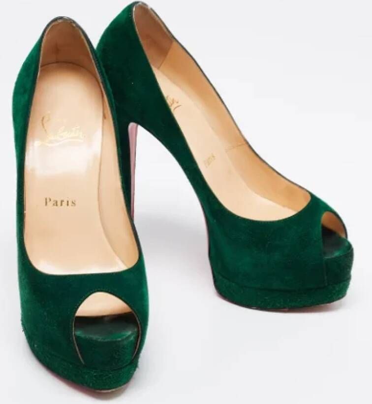 Christian Louboutin Pre-owned Suede heels Green Dames