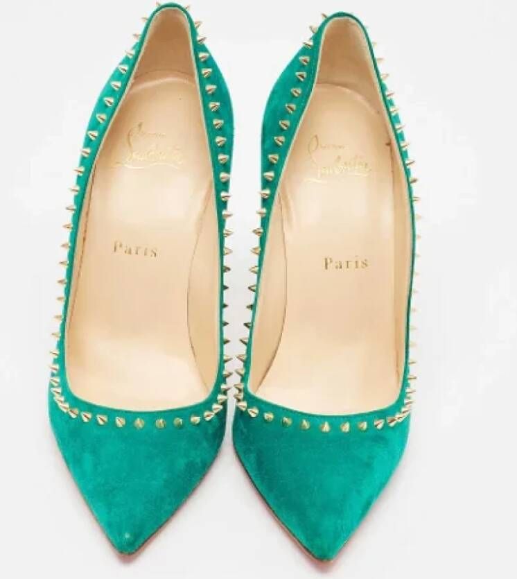 Christian Louboutin Pre-owned Suede heels Green Dames