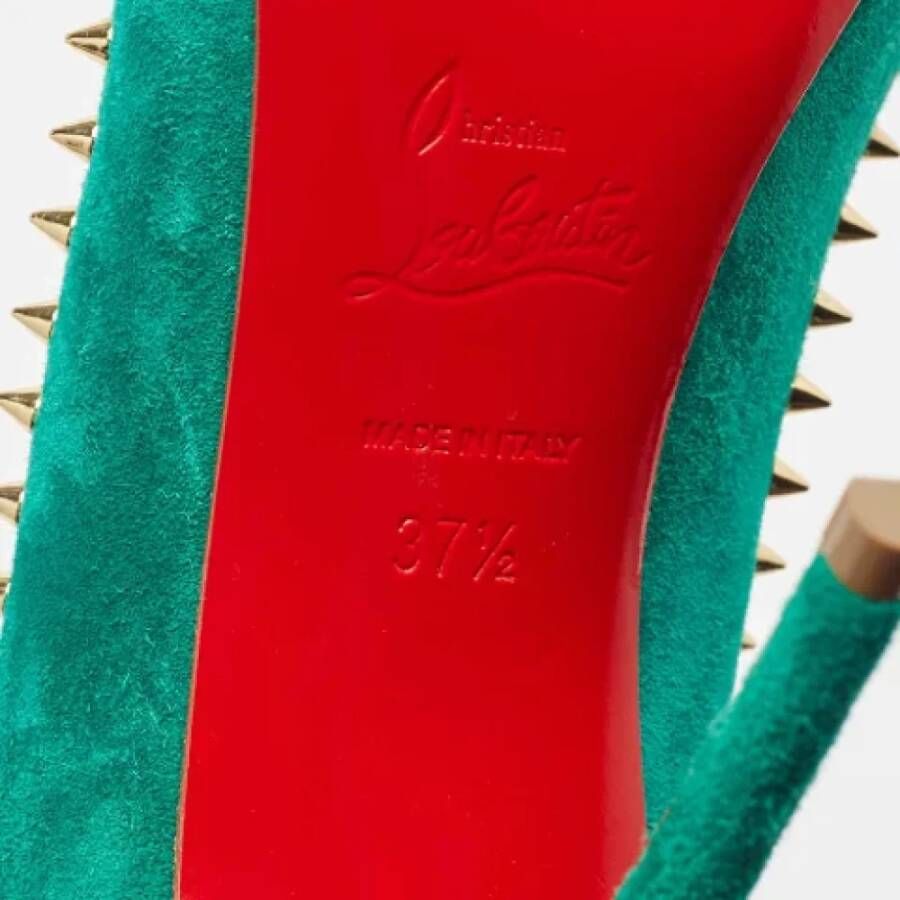 Christian Louboutin Pre-owned Suede heels Green Dames