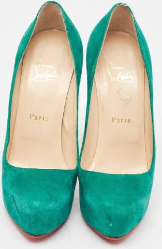 Christian Louboutin Pre-owned Suede heels Green Dames