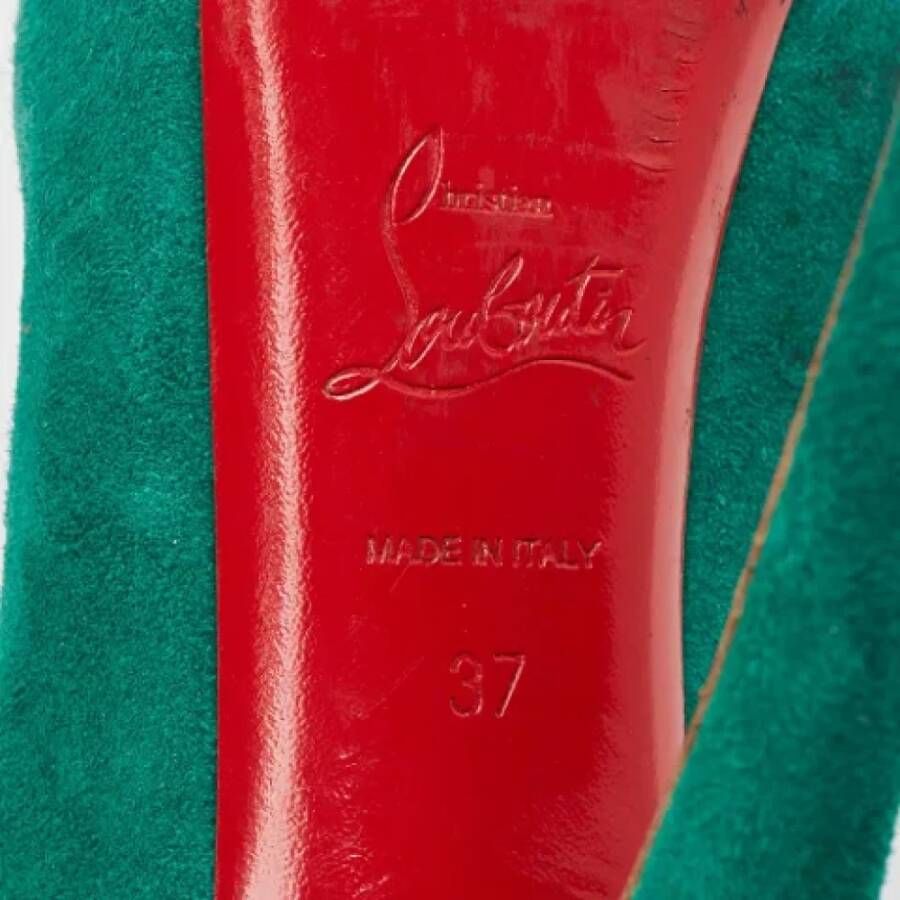 Christian Louboutin Pre-owned Suede heels Green Dames