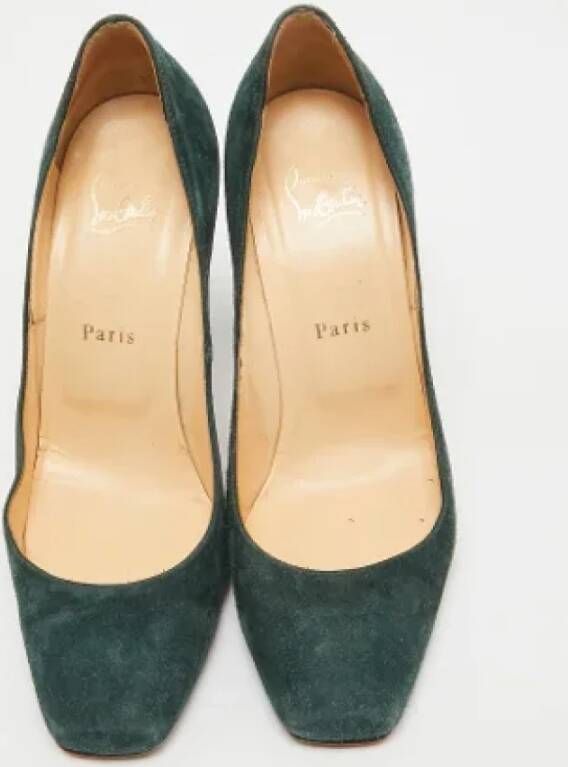 Christian Louboutin Pre-owned Suede heels Green Dames