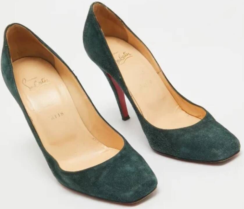 Christian Louboutin Pre-owned Suede heels Green Dames