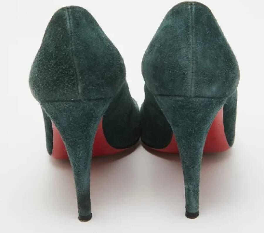 Christian Louboutin Pre-owned Suede heels Green Dames