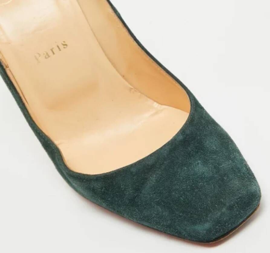 Christian Louboutin Pre-owned Suede heels Green Dames