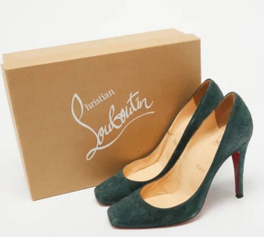 Christian Louboutin Pre-owned Suede heels Green Dames