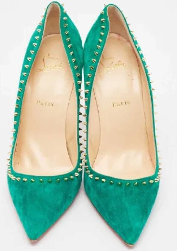 Christian Louboutin Pre-owned Suede heels Green Dames