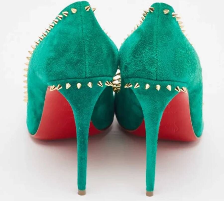 Christian Louboutin Pre-owned Suede heels Green Dames