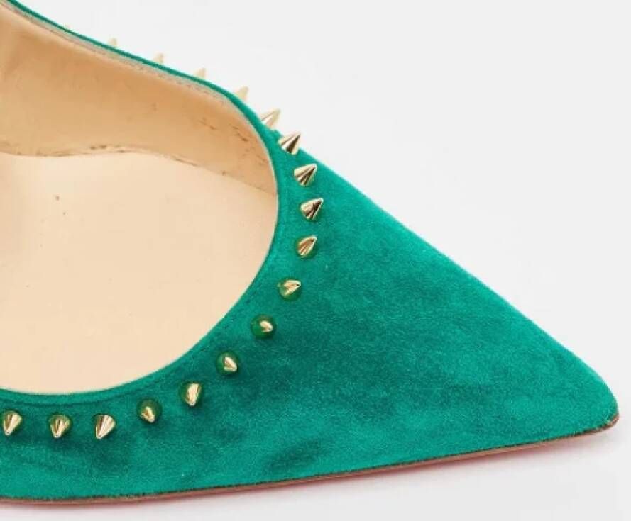 Christian Louboutin Pre-owned Suede heels Green Dames