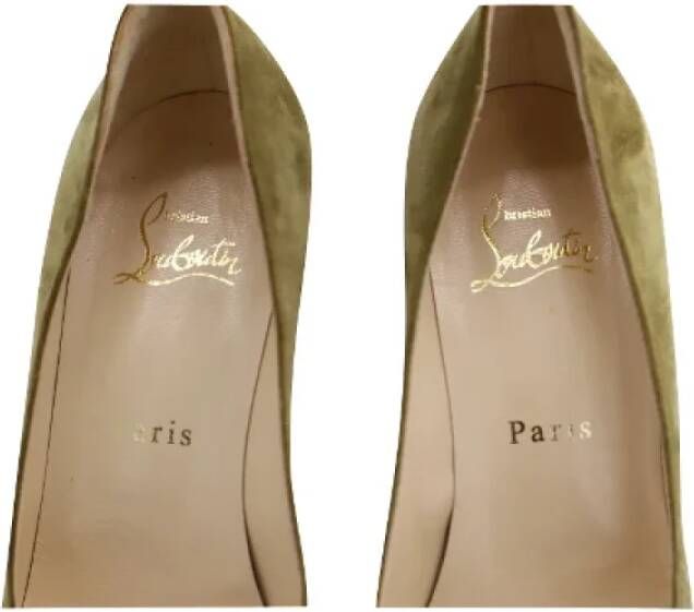 Christian Louboutin Pre-owned Suede heels Green Dames