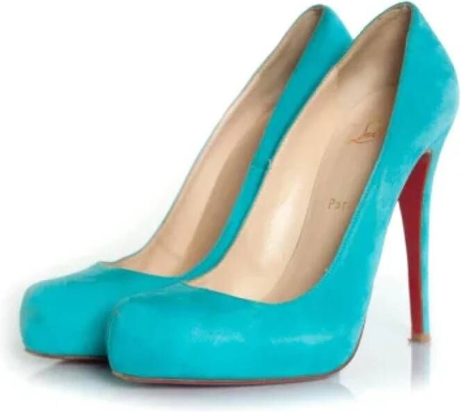 Christian Louboutin Pre-owned Suede heels Green Dames