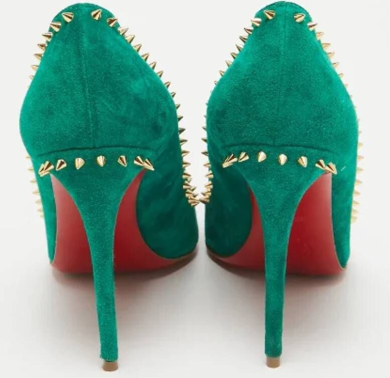 Christian Louboutin Pre-owned Suede heels Green Dames