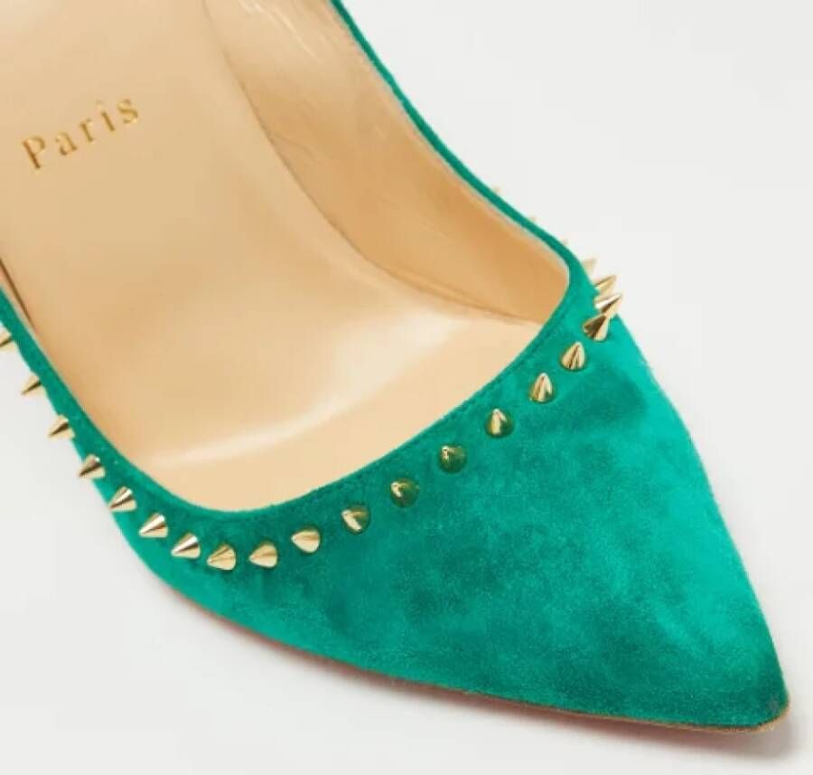 Christian Louboutin Pre-owned Suede heels Green Dames