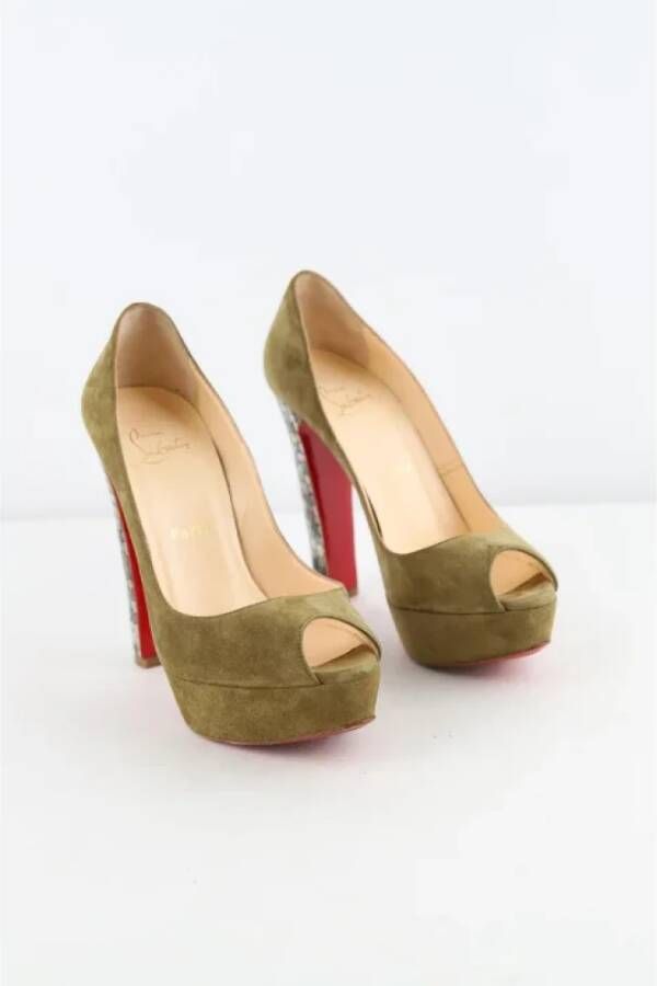 Christian Louboutin Pre-owned Suede heels Green Dames