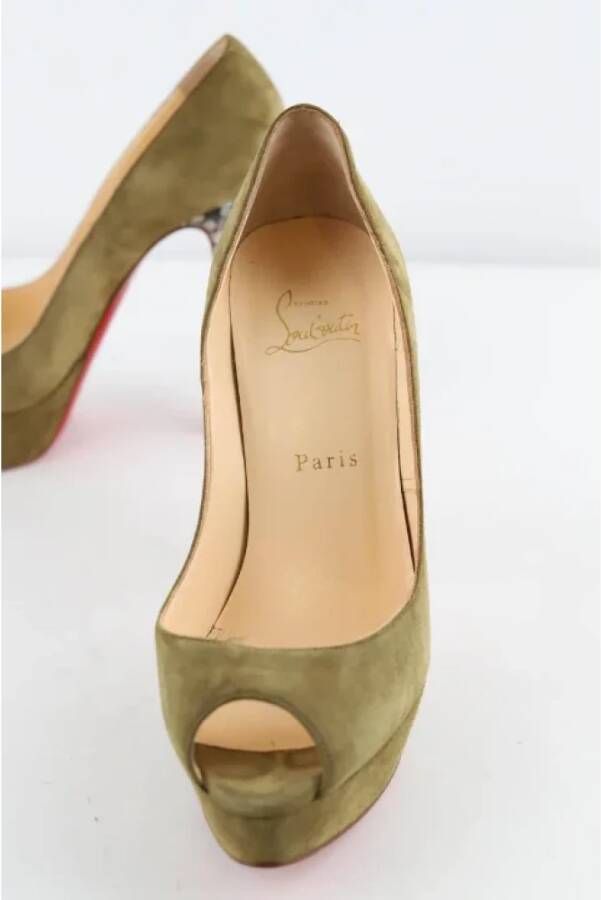 Christian Louboutin Pre-owned Suede heels Green Dames