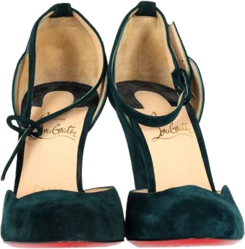 Christian Louboutin Pre-owned Suede heels Green Dames