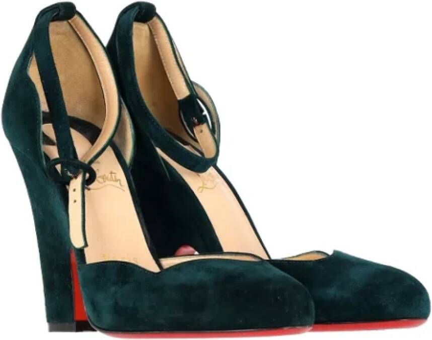 Christian Louboutin Pre-owned Suede heels Green Dames