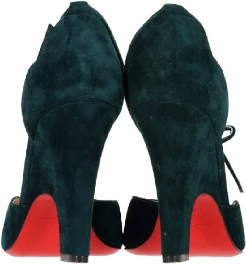 Christian Louboutin Pre-owned Suede heels Green Dames