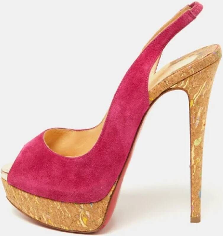 Christian Louboutin Pre-owned Suede heels Pink Dames