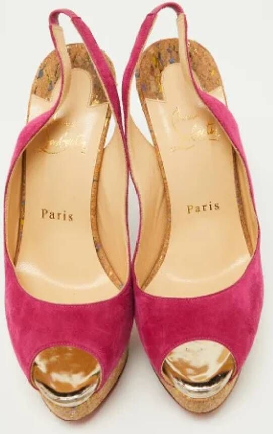 Christian Louboutin Pre-owned Suede heels Pink Dames