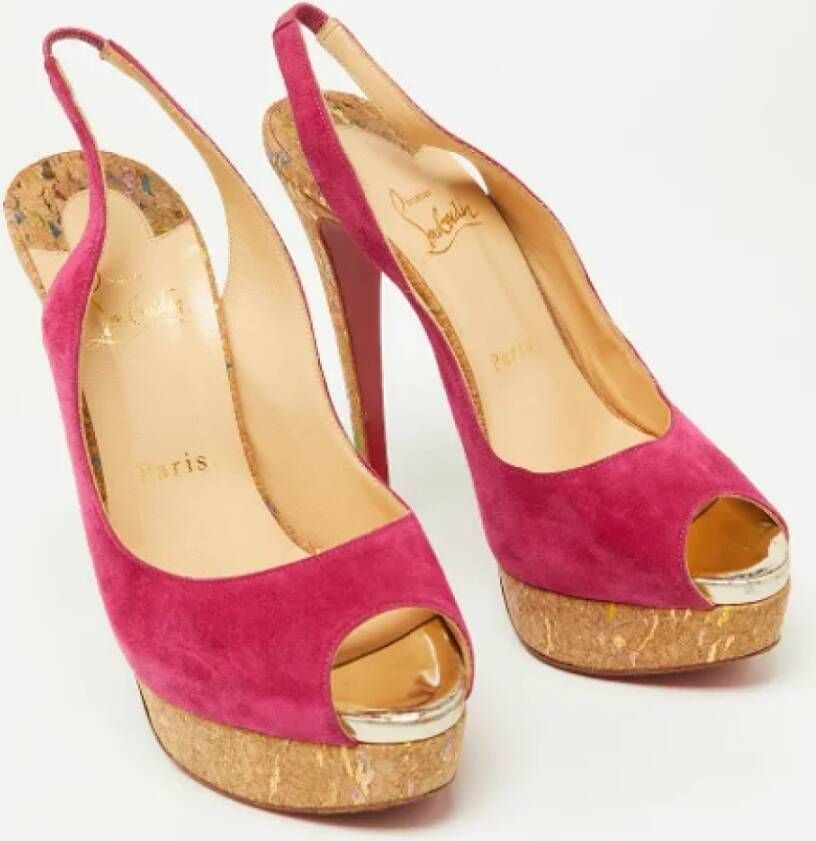 Christian Louboutin Pre-owned Suede heels Pink Dames