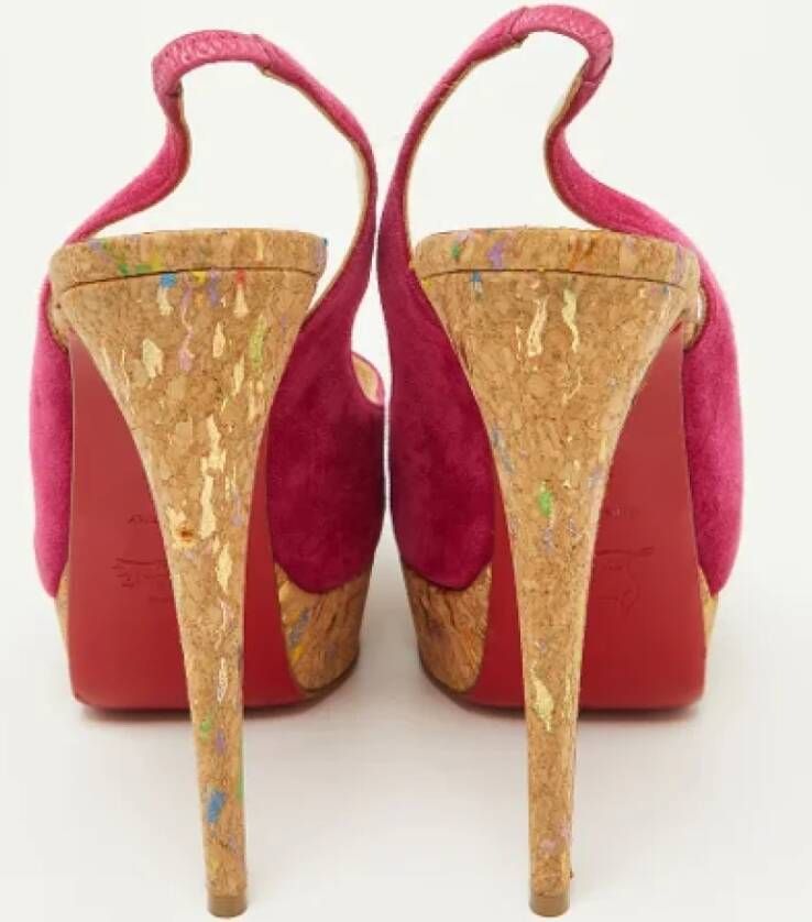 Christian Louboutin Pre-owned Suede heels Pink Dames