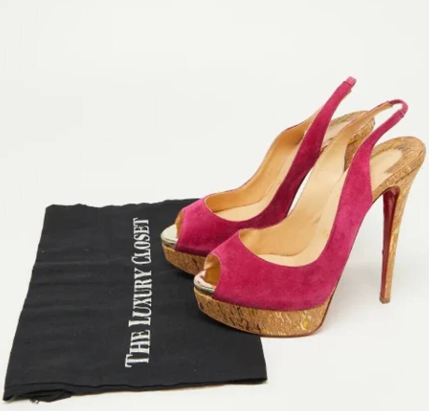 Christian Louboutin Pre-owned Suede heels Pink Dames