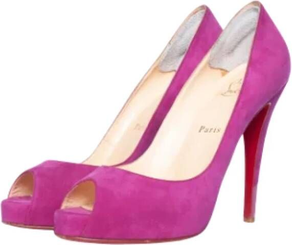 Christian Louboutin Pre-owned Suede heels Pink Dames