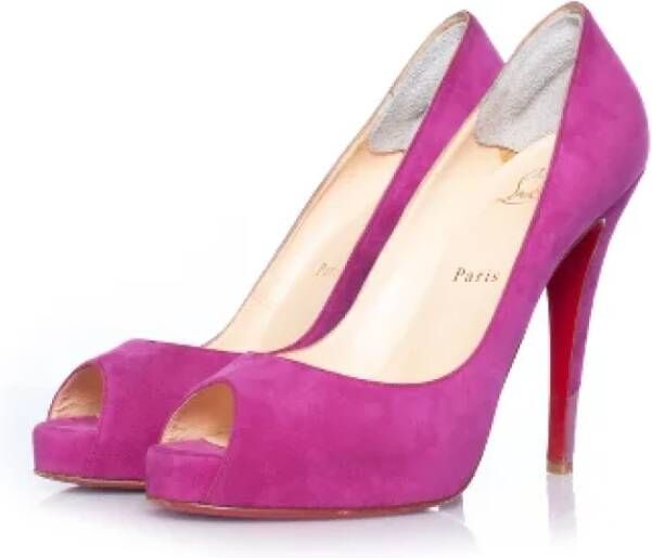 Christian Louboutin Pre-owned Suede heels Pink Dames