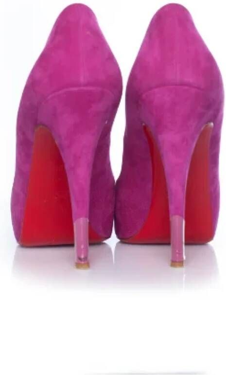 Christian Louboutin Pre-owned Suede heels Pink Dames