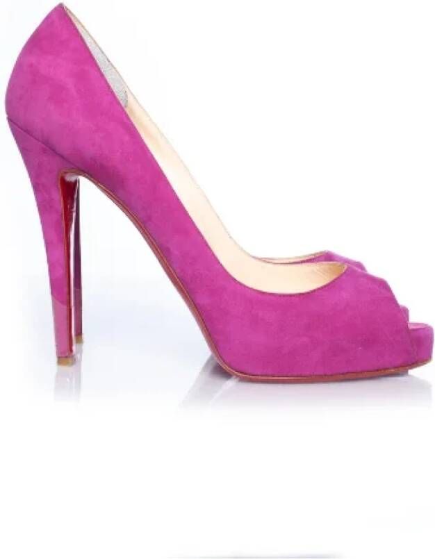 Christian Louboutin Pre-owned Suede heels Pink Dames