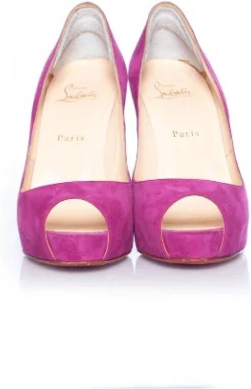 Christian Louboutin Pre-owned Suede heels Pink Dames