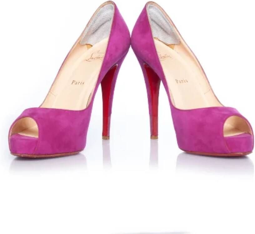 Christian Louboutin Pre-owned Suede heels Pink Dames