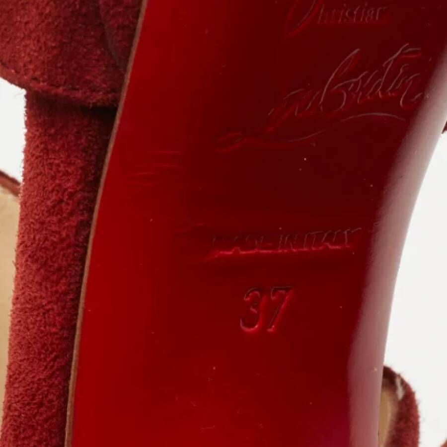 Christian Louboutin Pre-owned Suede heels Red Dames