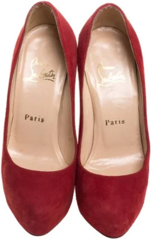 Christian Louboutin Pre-owned Suede heels Red Dames