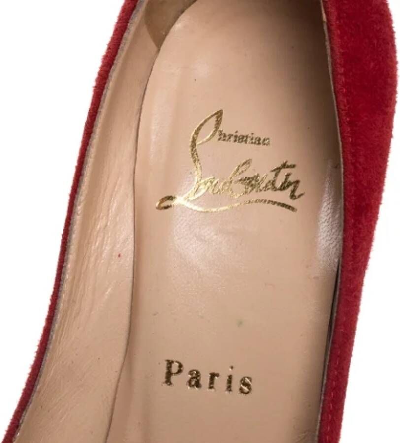 Christian Louboutin Pre-owned Suede heels Red Dames