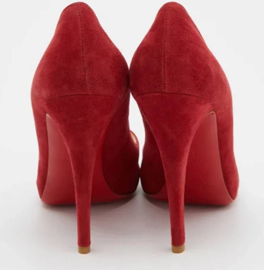 Christian Louboutin Pre-owned Suede heels Red Dames