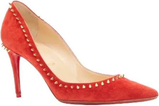 Christian Louboutin Pre-owned Suede heels Red Dames